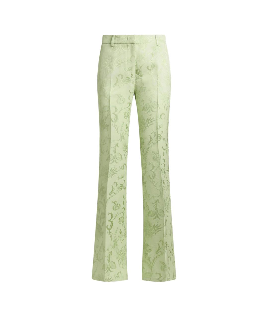 ETRO Зеленые вискозные прямые брюки, фото 1