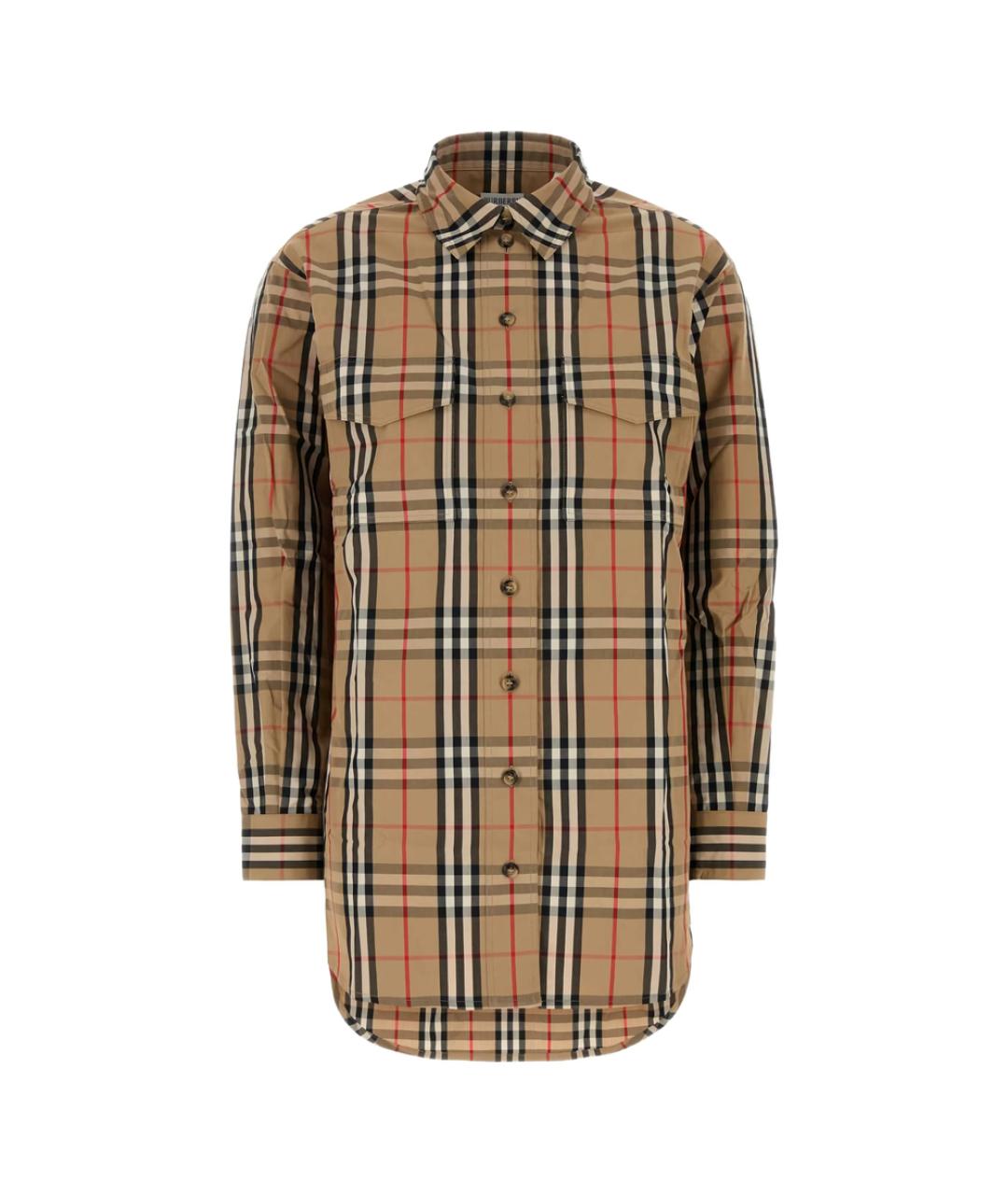 BURBERRY Бежевая хлопковая рубашка, фото 3
