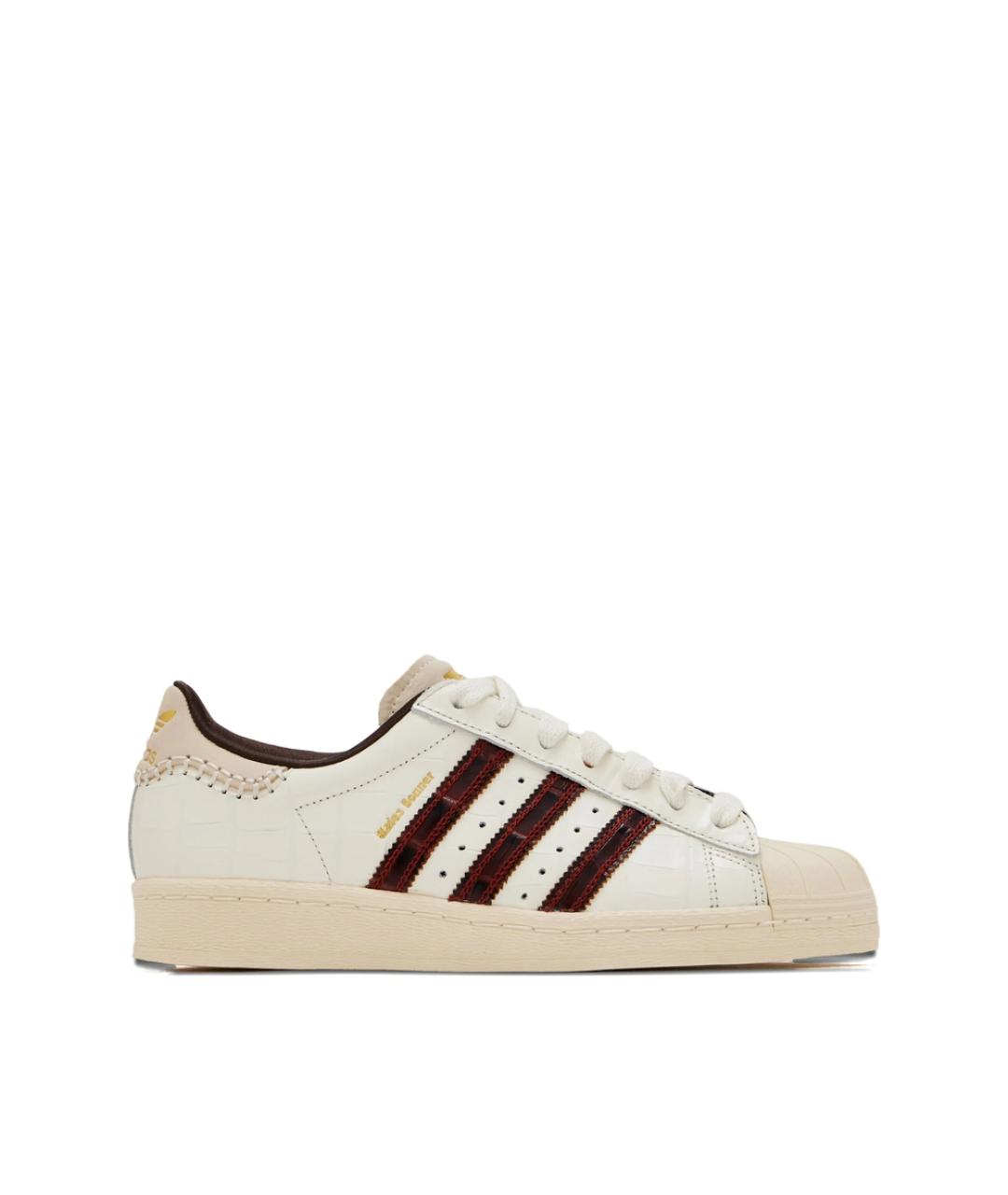 ADIDAS Коричневые кожаные низкие кроссовки / кеды, фото 2