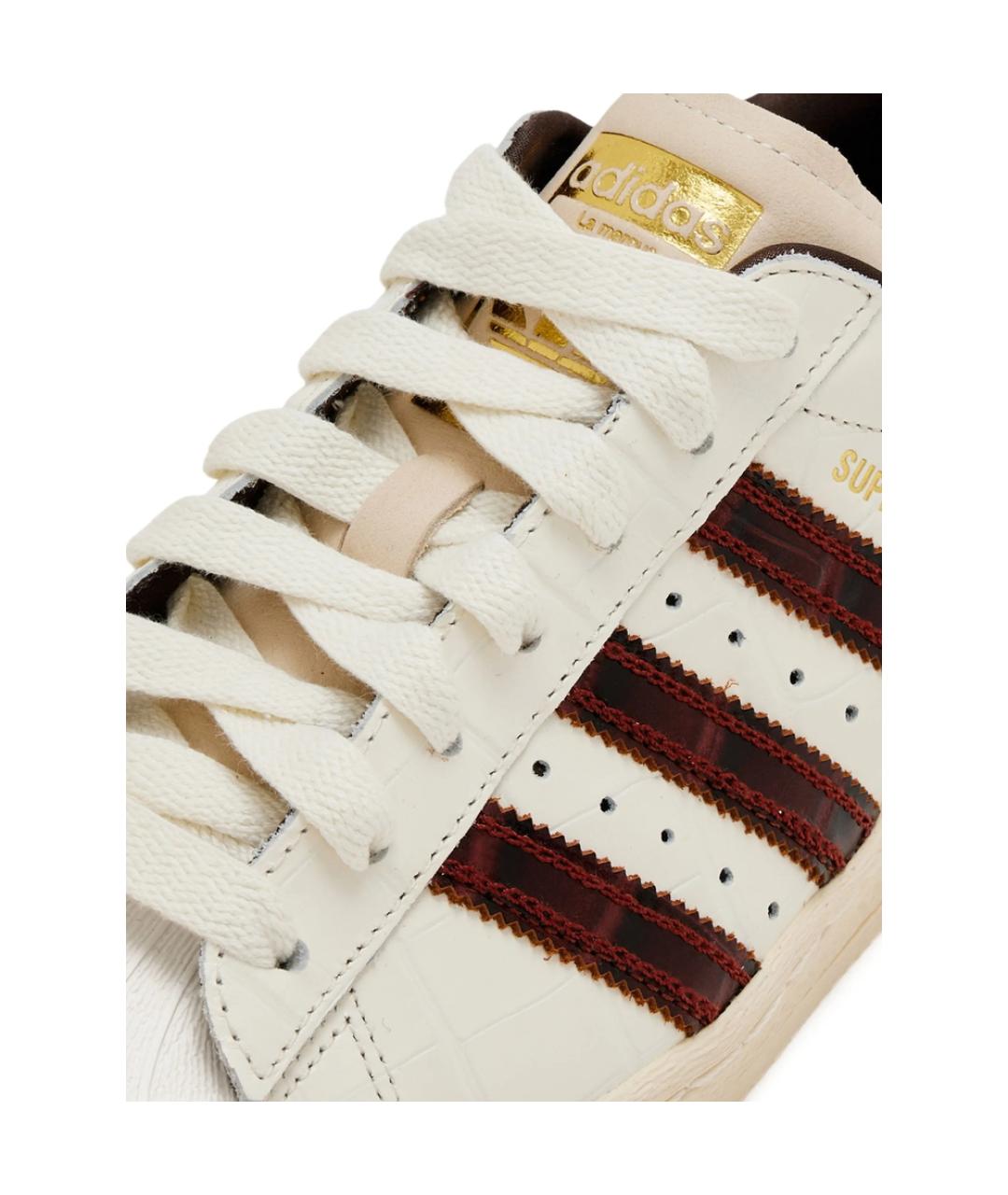 ADIDAS Коричневые кожаные низкие кроссовки / кеды, фото 3