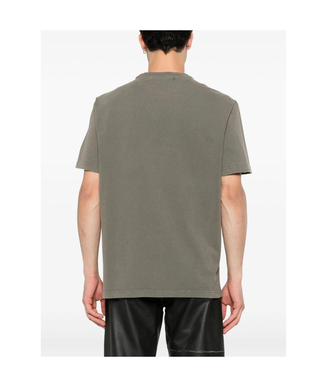GOLDEN GOOSE DELUXE BRAND Зеленая хлопковая футболка, фото 3