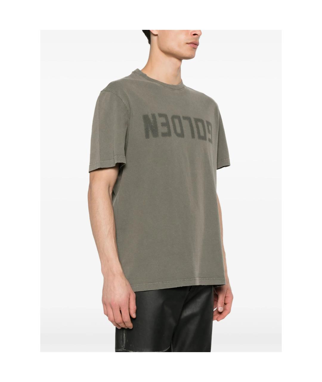 GOLDEN GOOSE DELUXE BRAND Зеленая хлопковая футболка, фото 5