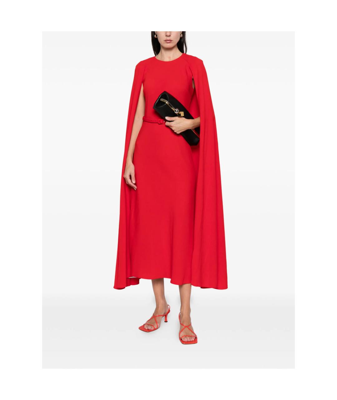 ROLAND MOURET Красное полиэстеровое вечернее платье, фото 3