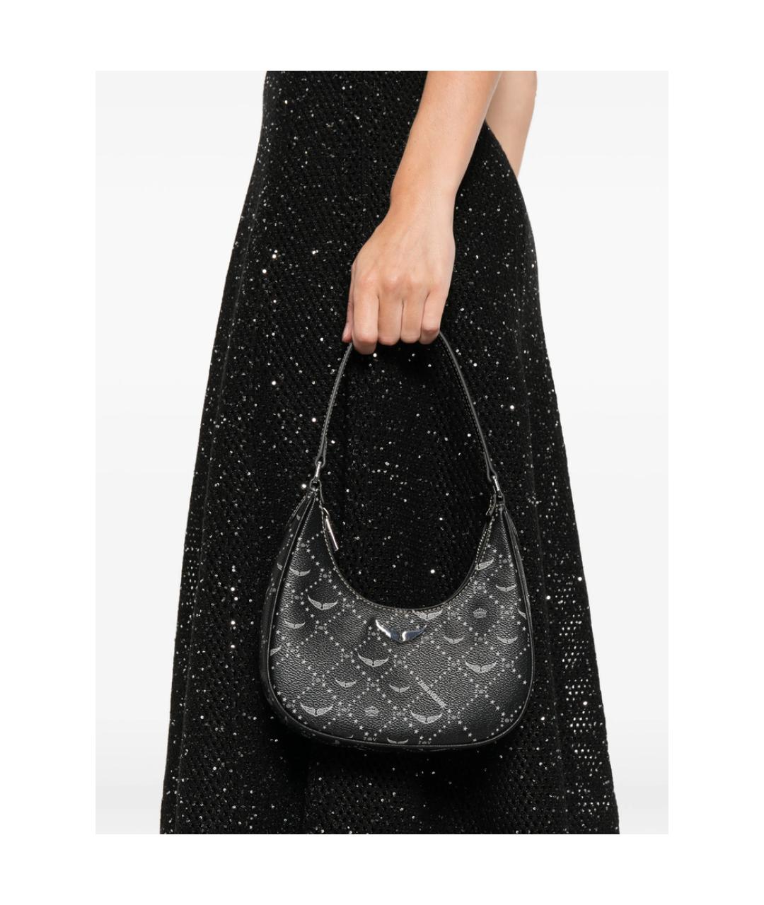 ZADIG & VOLTAIRE Черная сумка через плечо из искусственной кожи, фото 3