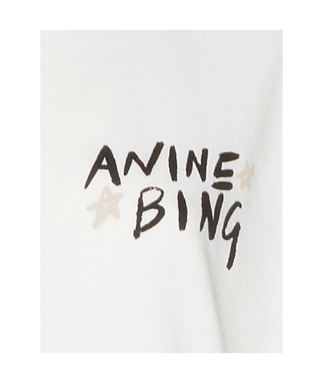 ANINE BING Белая хлопковая футболка, фото 3