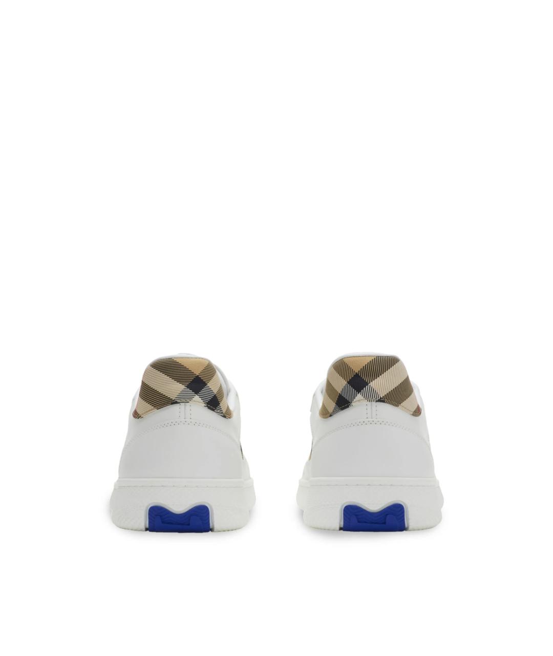 BURBERRY Белые кожаные низкие кроссовки / кеды, фото 5