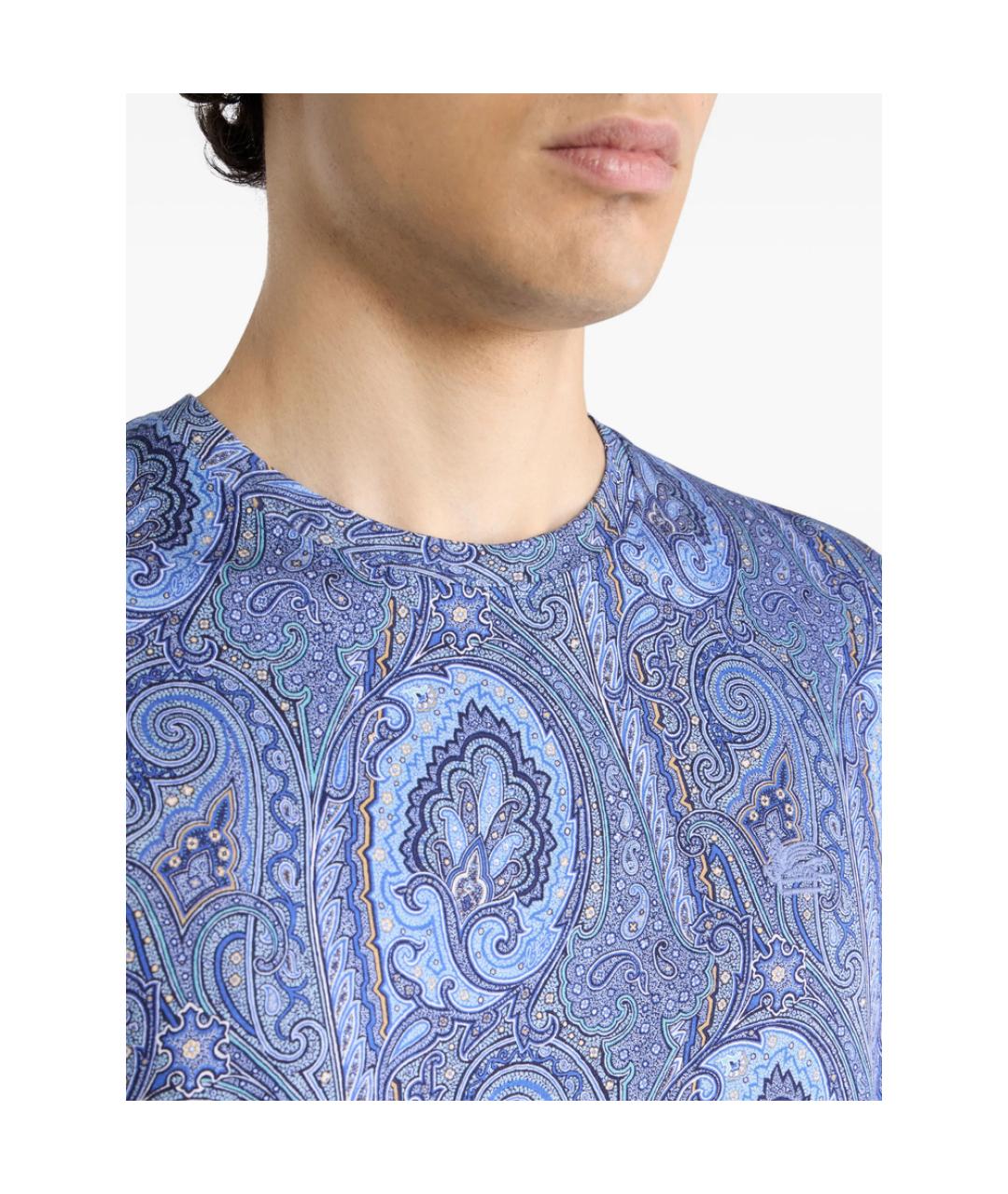 ETRO Синяя хлопковая футболка, фото 2