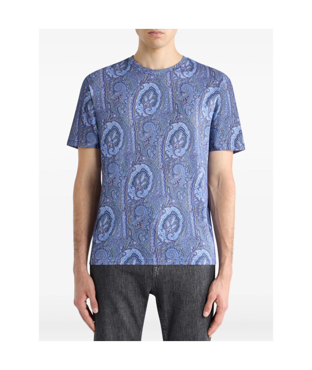 ETRO Синяя хлопковая футболка, фото 4
