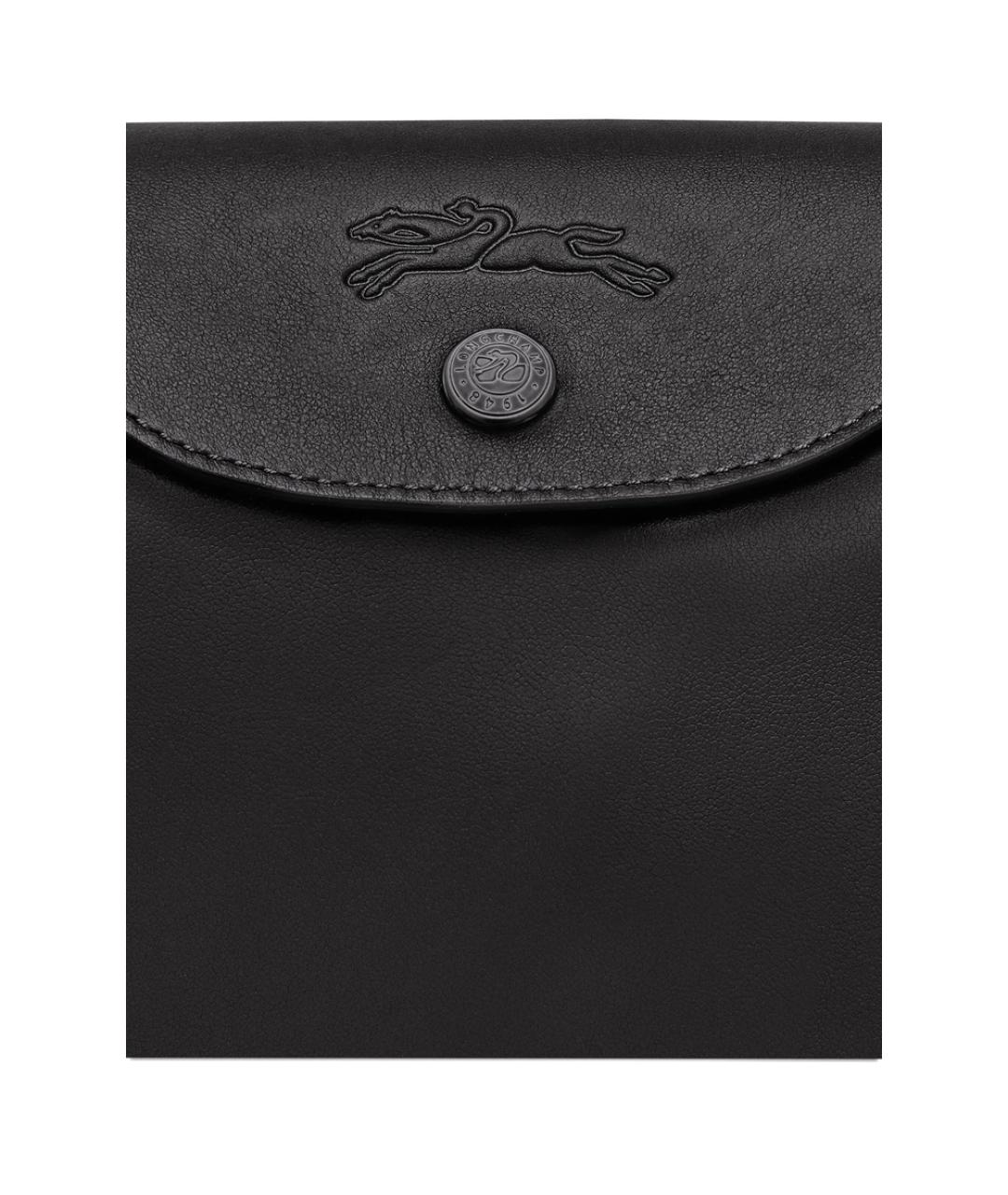 LONGCHAMP Черная кожаная сумка через плечо, фото 2