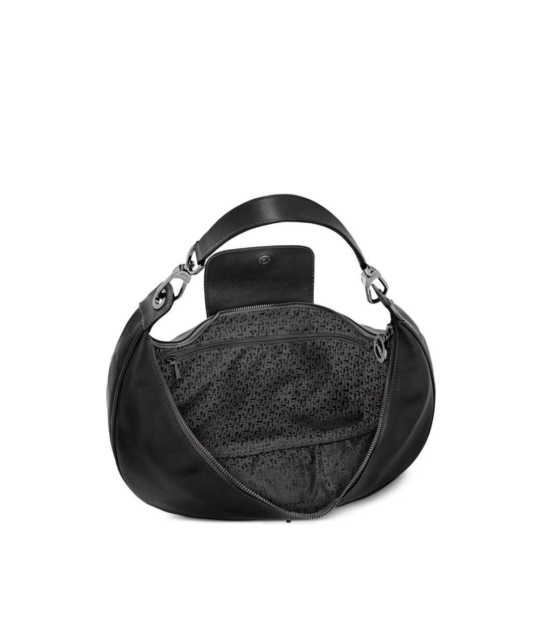 LONGCHAMP Черная кожаная сумка через плечо, фото 4