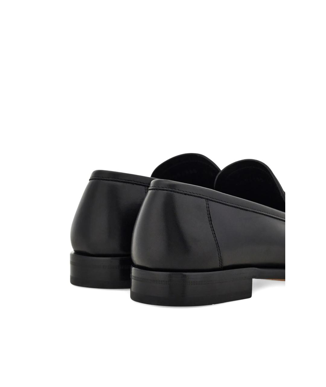 FERRAGAMO Черные кожаные лоферы, фото 3