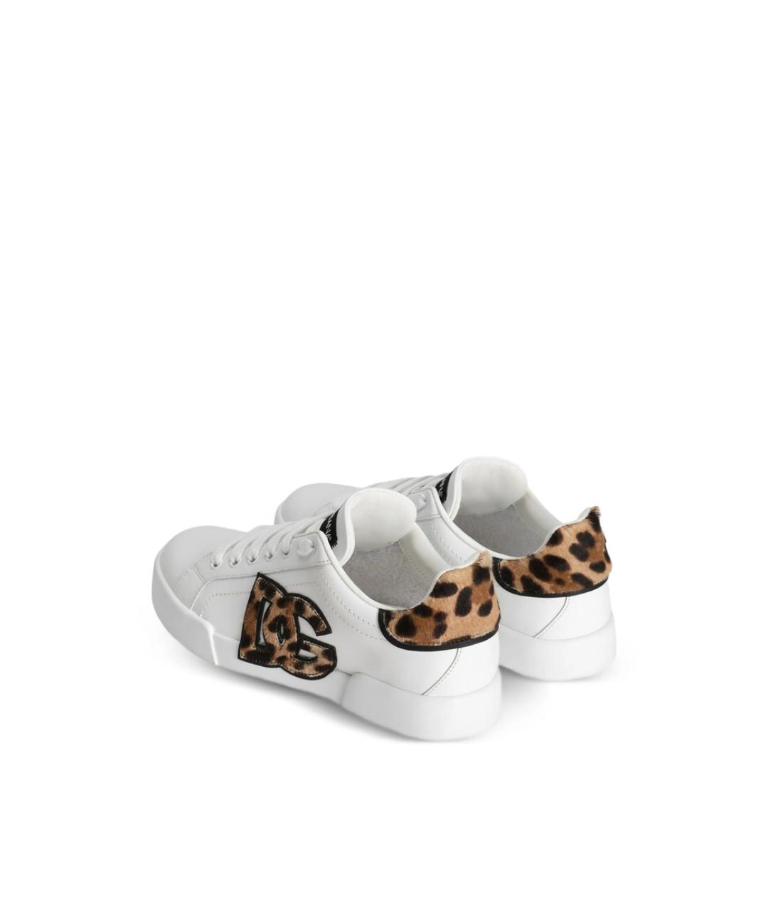 DOLCE&GABBANA Белые кожаные кроссовки, фото 4