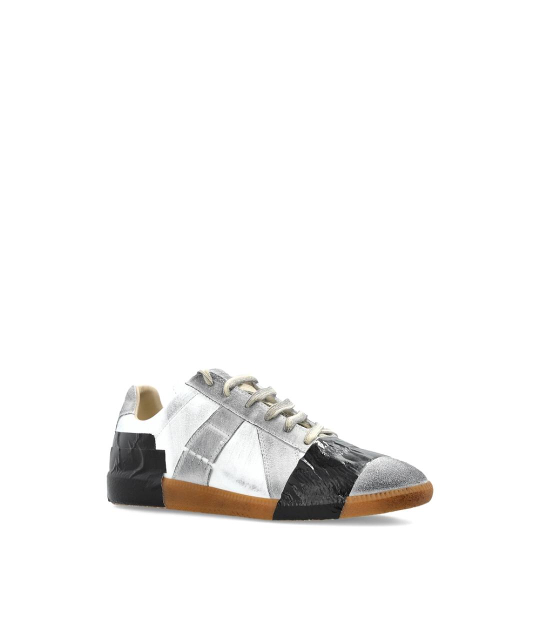 MAISON MARGIELA Белые кожаные низкие кроссовки / кеды, фото 2