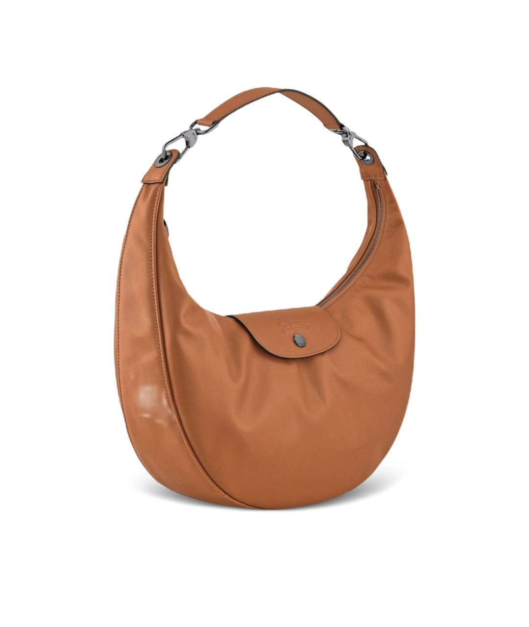 LONGCHAMP Коричневая кожаная сумка через плечо, фото 5