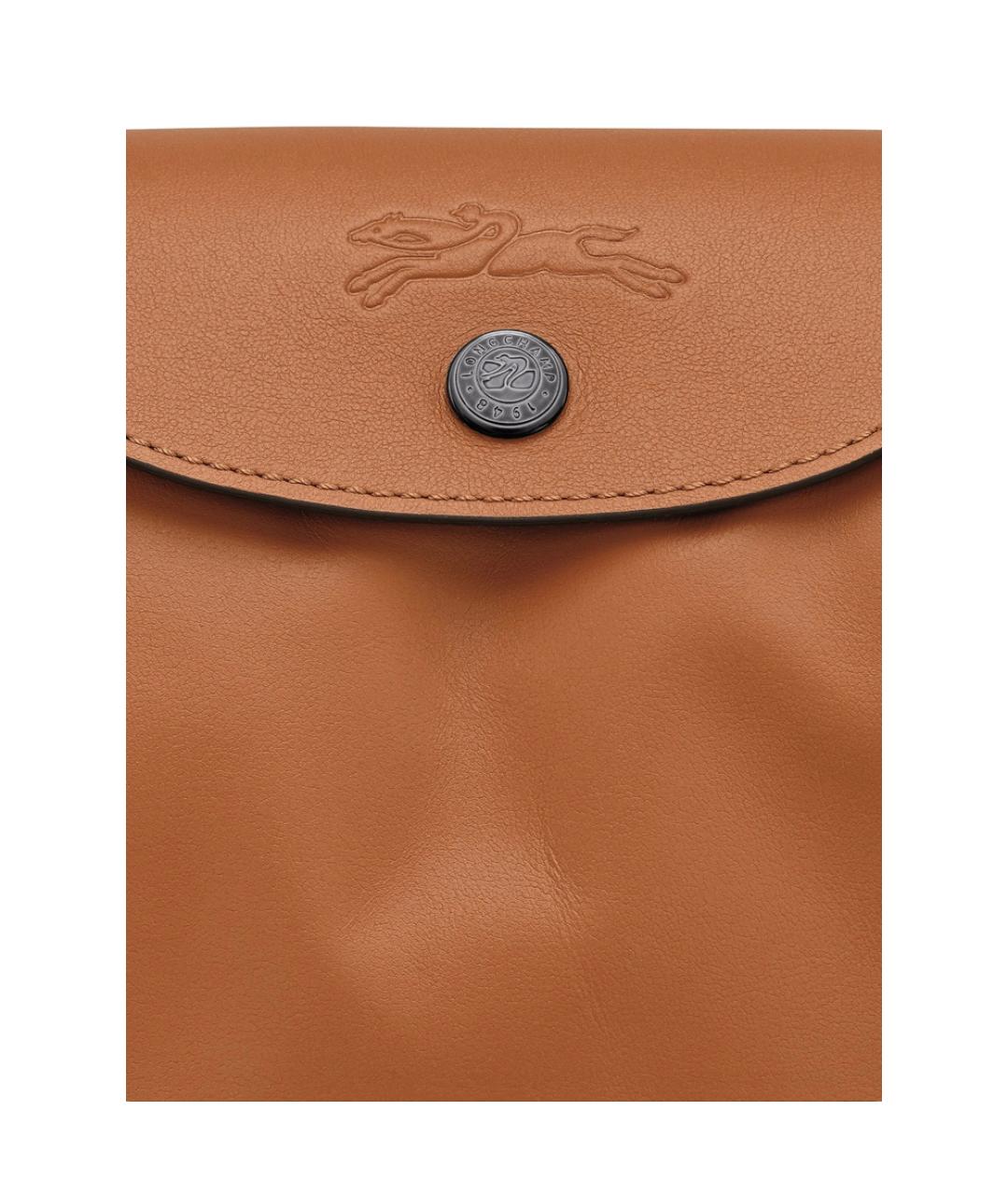 LONGCHAMP Коричневая кожаная сумка через плечо, фото 2