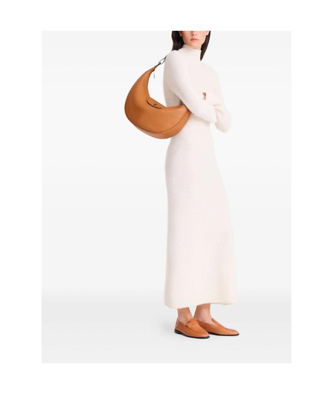 LONGCHAMP Коричневая кожаная сумка через плечо, фото 3