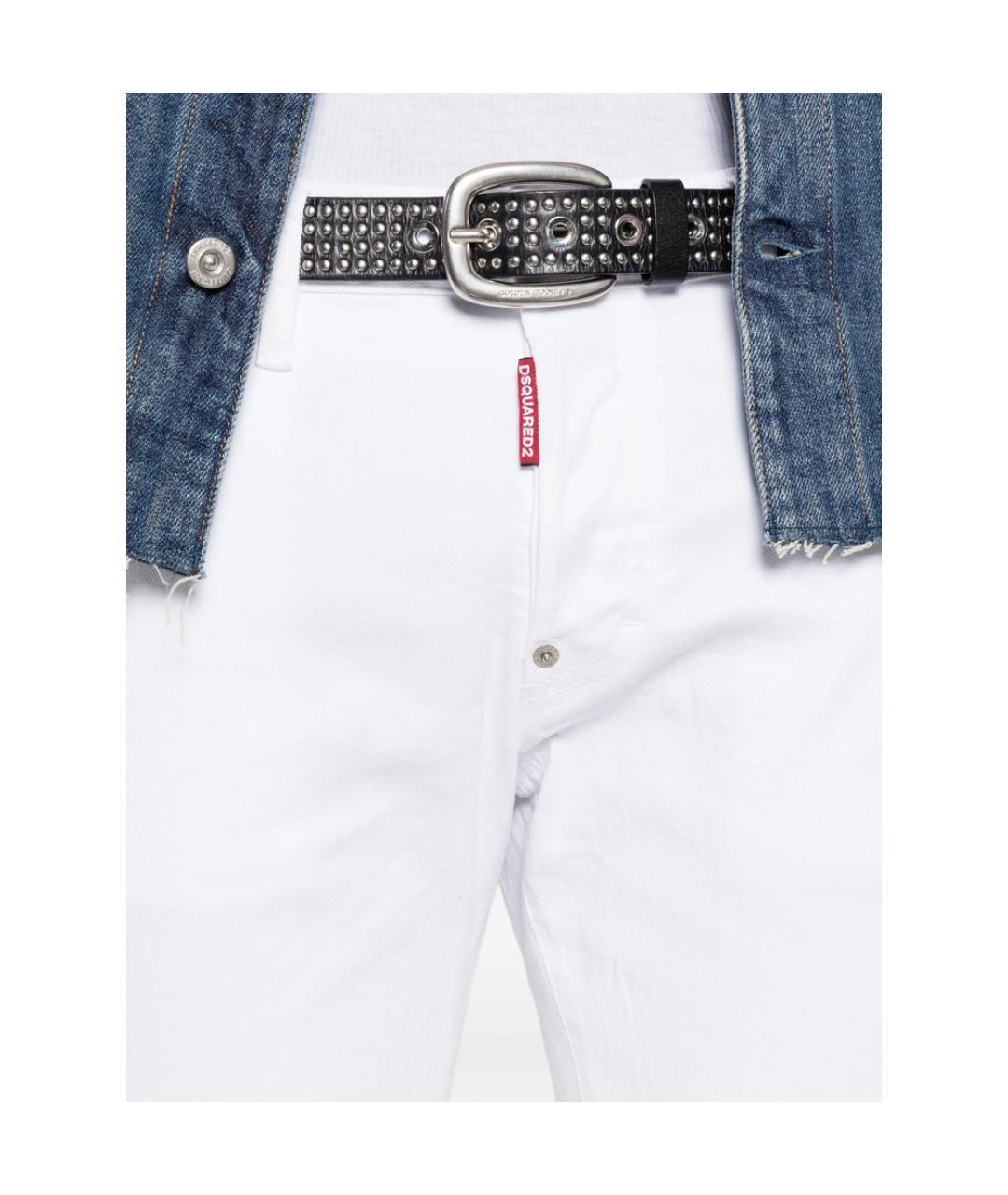 DSQUARED2 Белые хлопковые джинсы скинни, фото 2