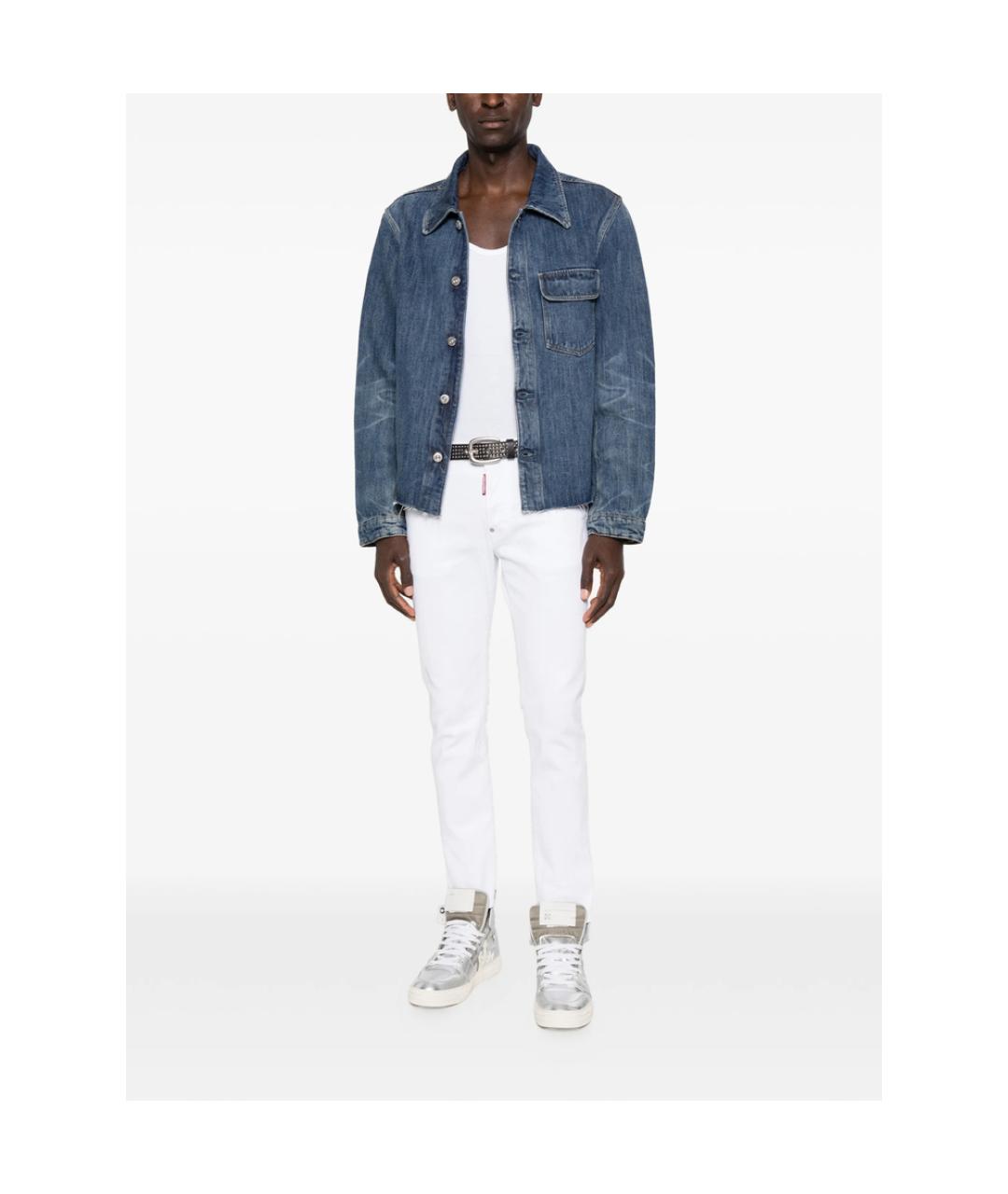 DSQUARED2 Белые хлопковые джинсы скинни, фото 3