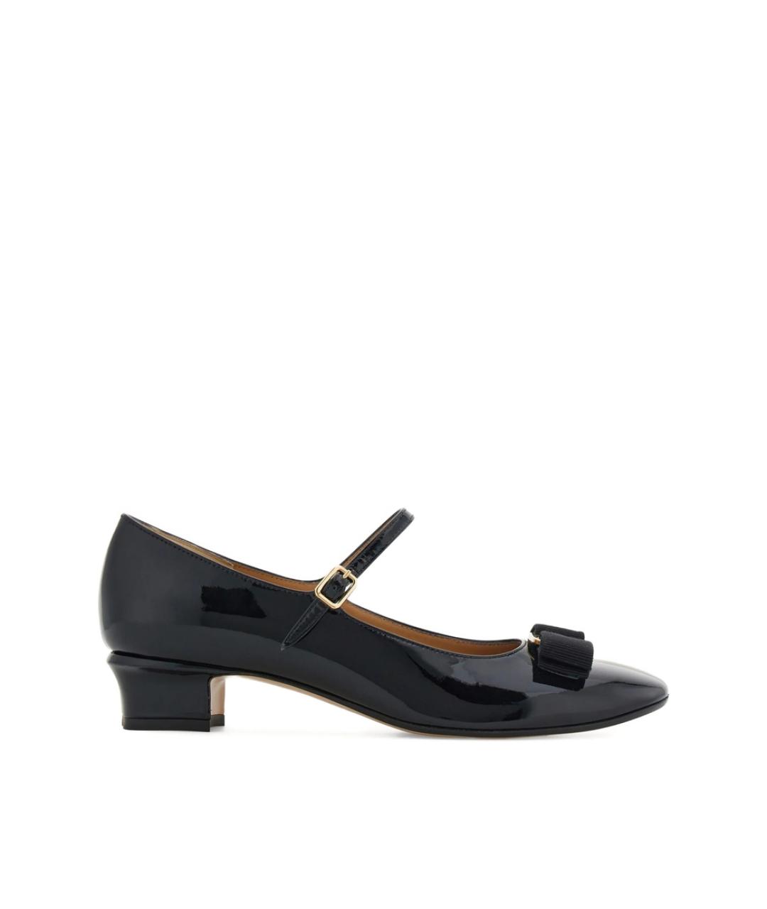 FERRAGAMO Черные кожаные туфли, фото 1