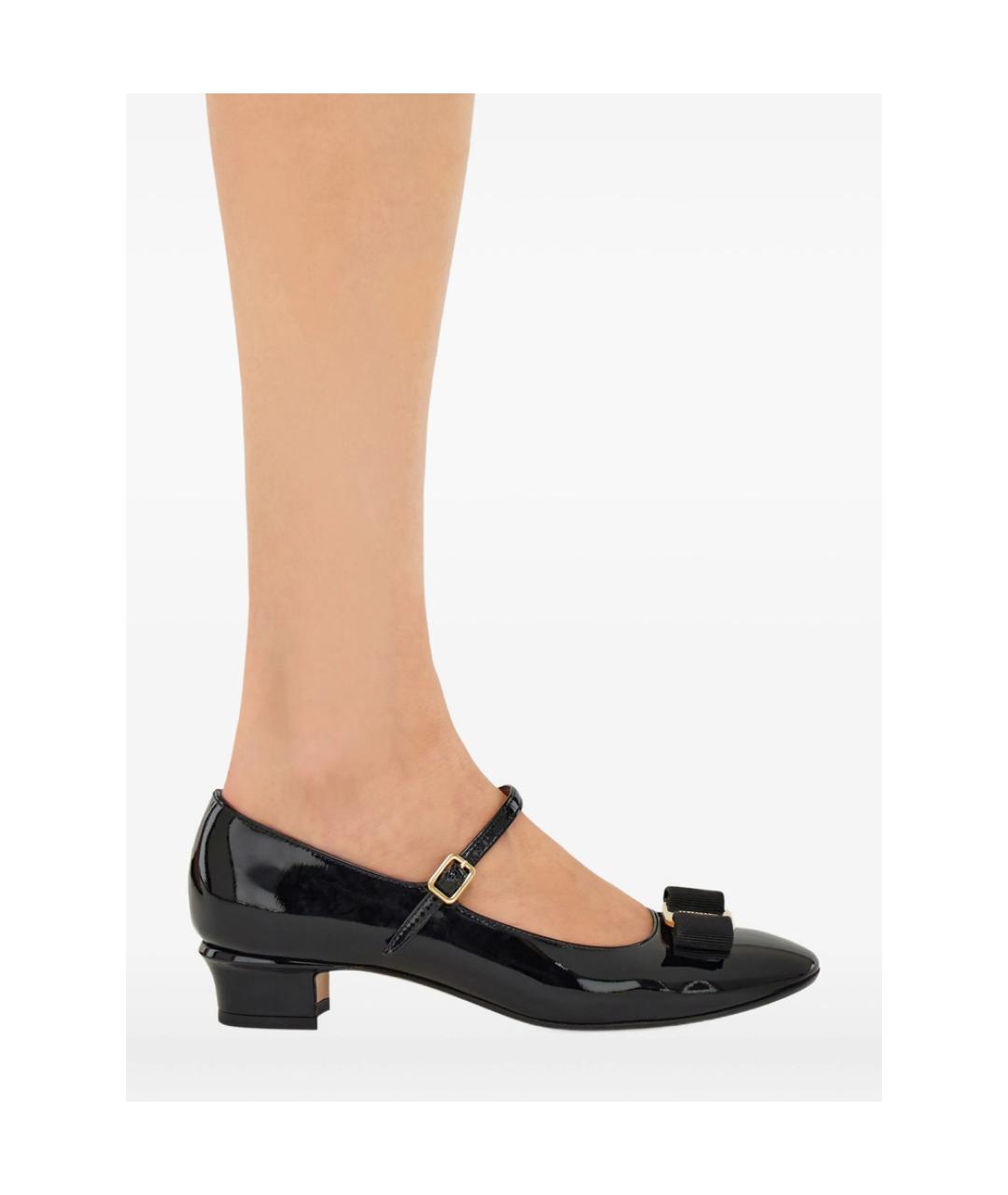 FERRAGAMO Черные кожаные туфли, фото 5