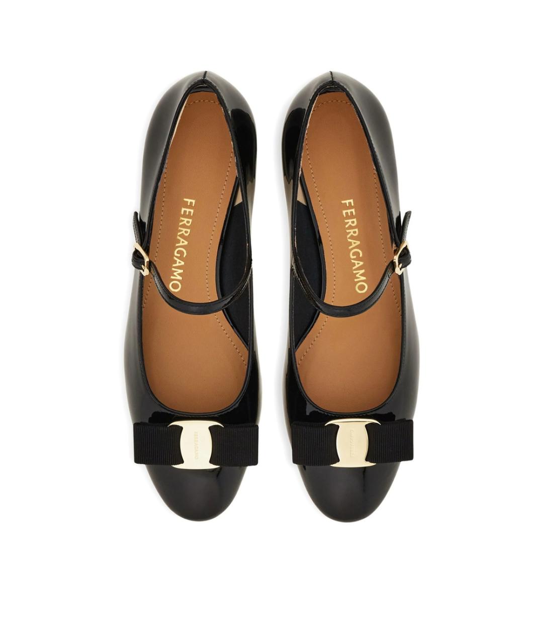 FERRAGAMO Черные кожаные туфли, фото 4