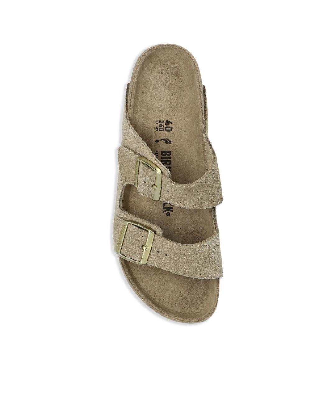 BIRKENSTOCK Коричневые кожаные шлепанцы, фото 5
