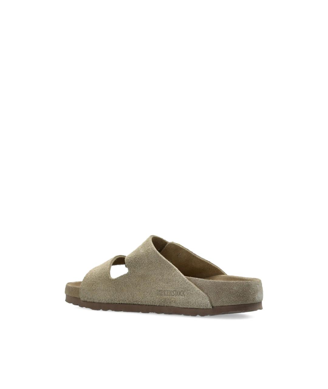 BIRKENSTOCK Коричневые кожаные шлепанцы, фото 3