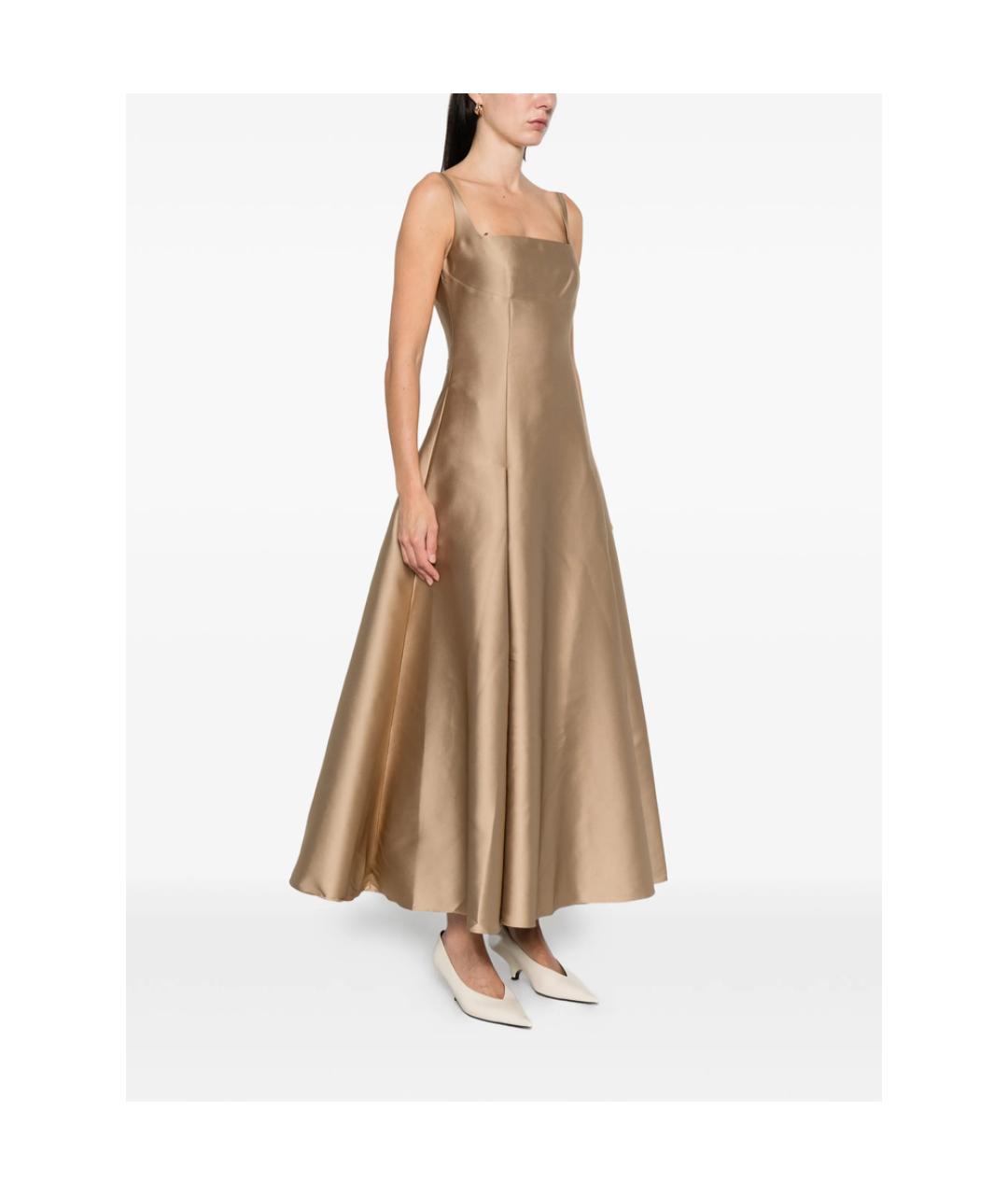 ROLAND MOURET Золотое полиэстеровое вечернее платье, фото 3