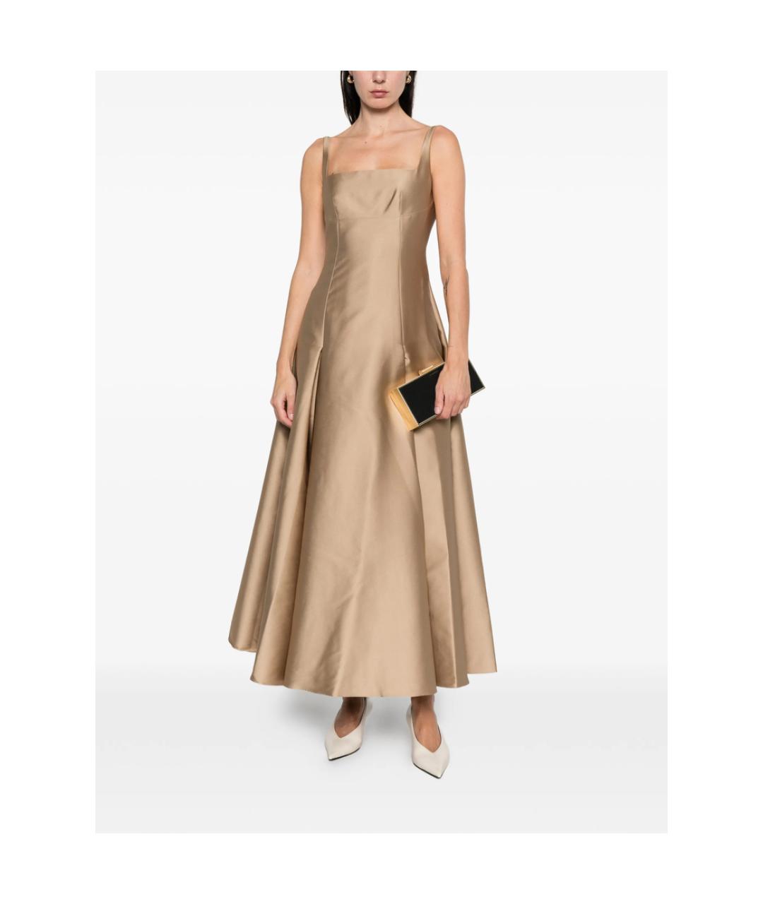 ROLAND MOURET Золотое полиэстеровое вечернее платье, фото 2