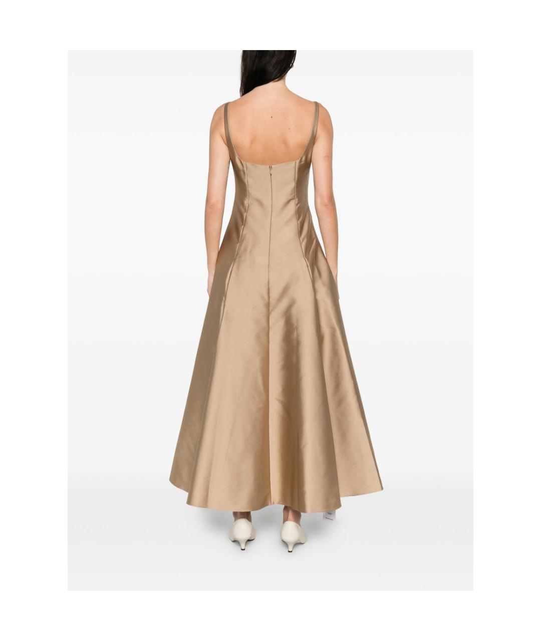 ROLAND MOURET Золотое полиэстеровое вечернее платье, фото 4