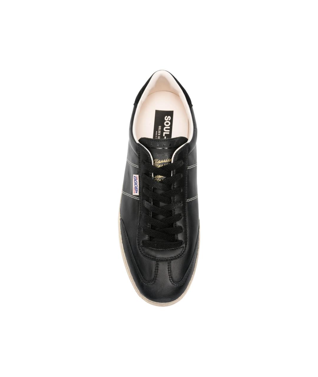 GOLDEN GOOSE Черные кожаные низкие кроссовки / кеды, фото 4