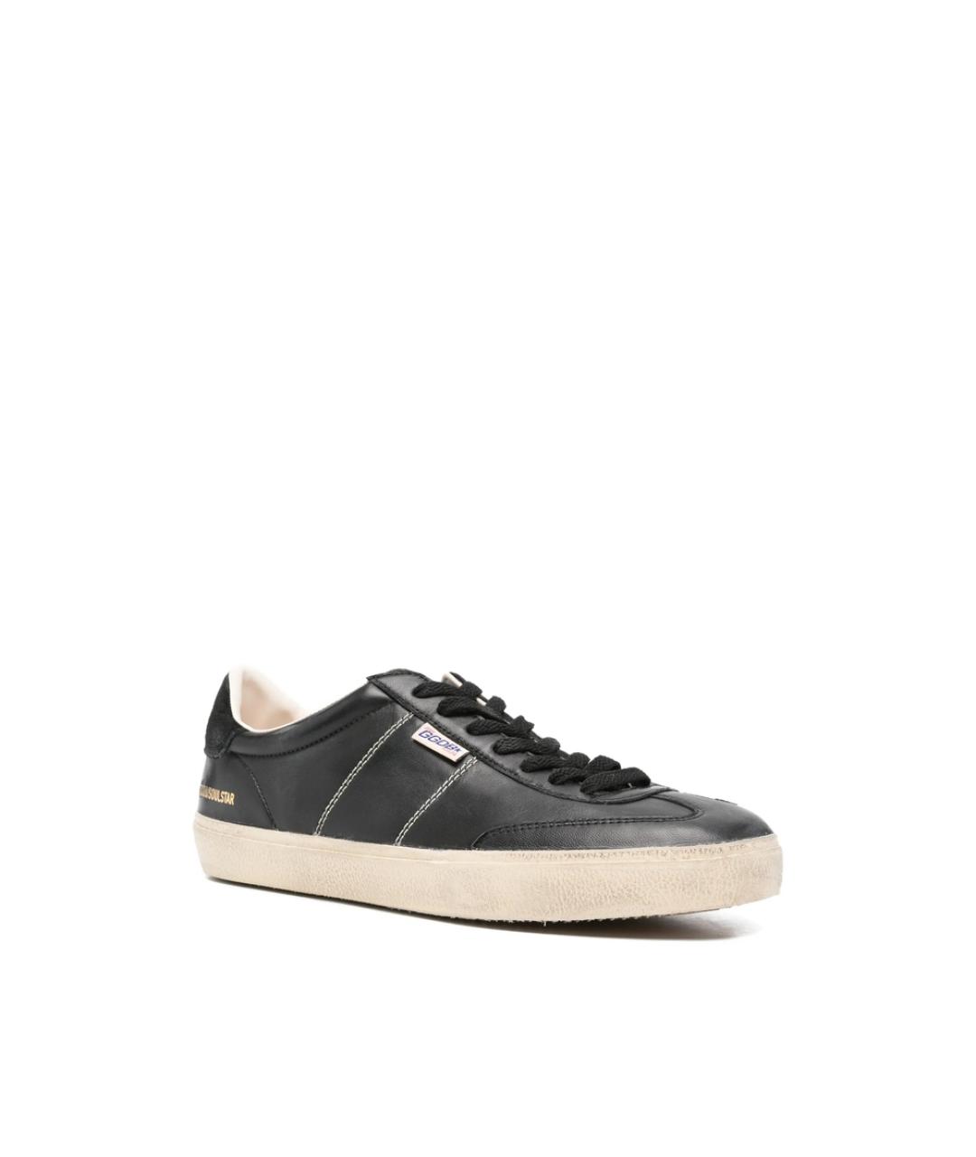 GOLDEN GOOSE Черные кожаные низкие кроссовки / кеды, фото 3