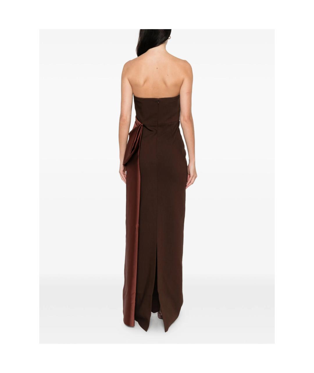 ROLAND MOURET Коричневое полиэстеровое вечернее платье, фото 2