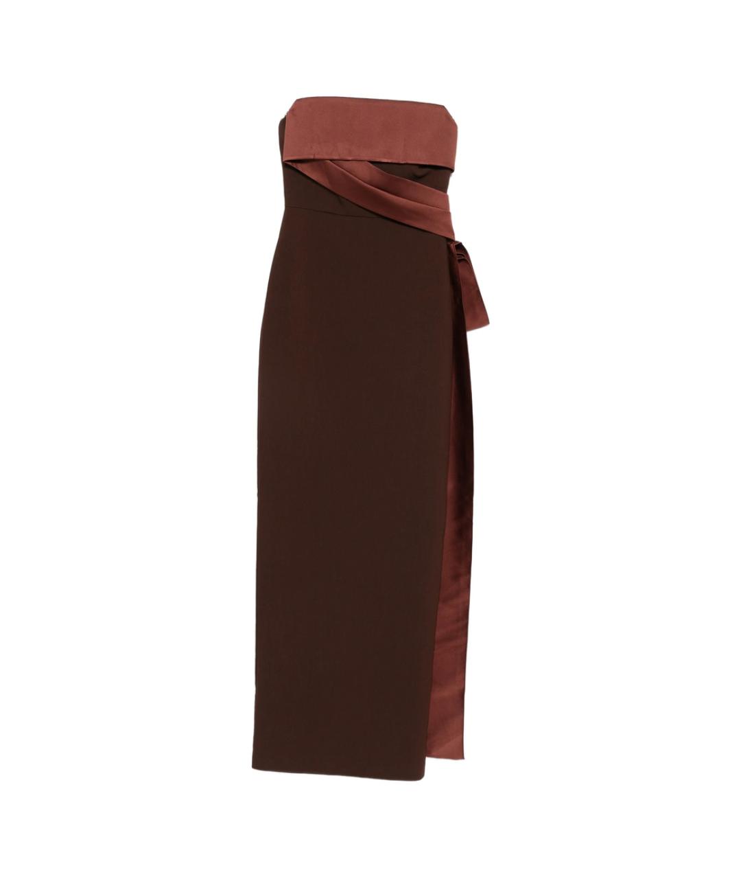 ROLAND MOURET Коричневое полиэстеровое вечернее платье, фото 1