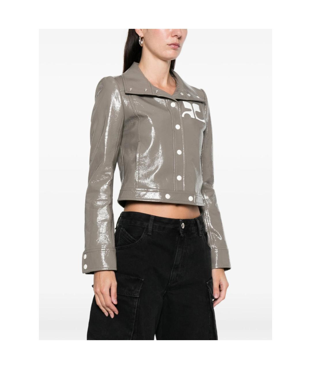 COURREGES Коричневая хлопковая куртка, фото 4