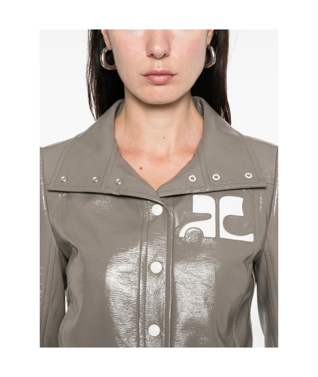 COURREGES Коричневая хлопковая куртка, фото 5