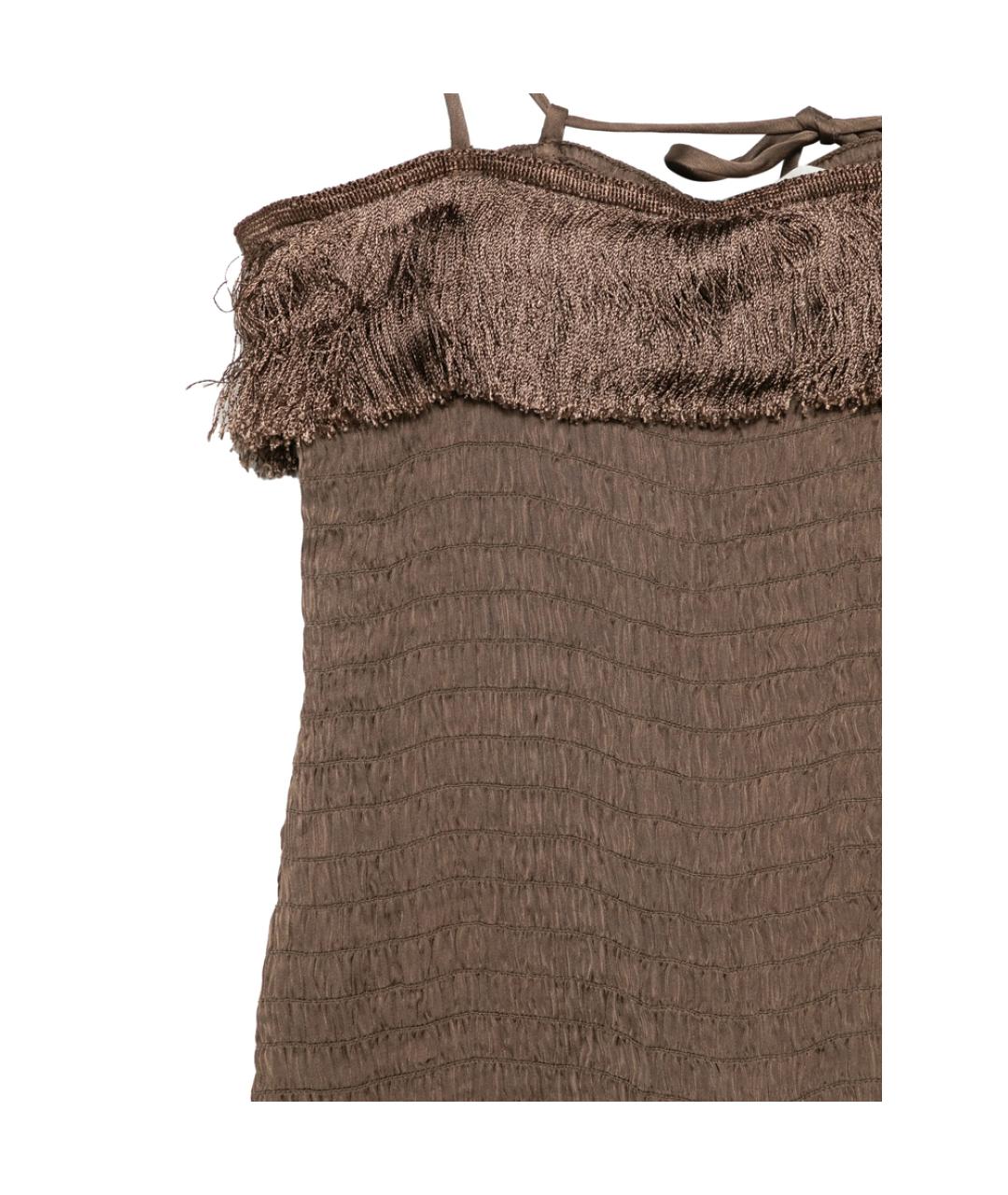 BY MALENE BIRGER Коричневое вискозное повседневное платье, фото 3