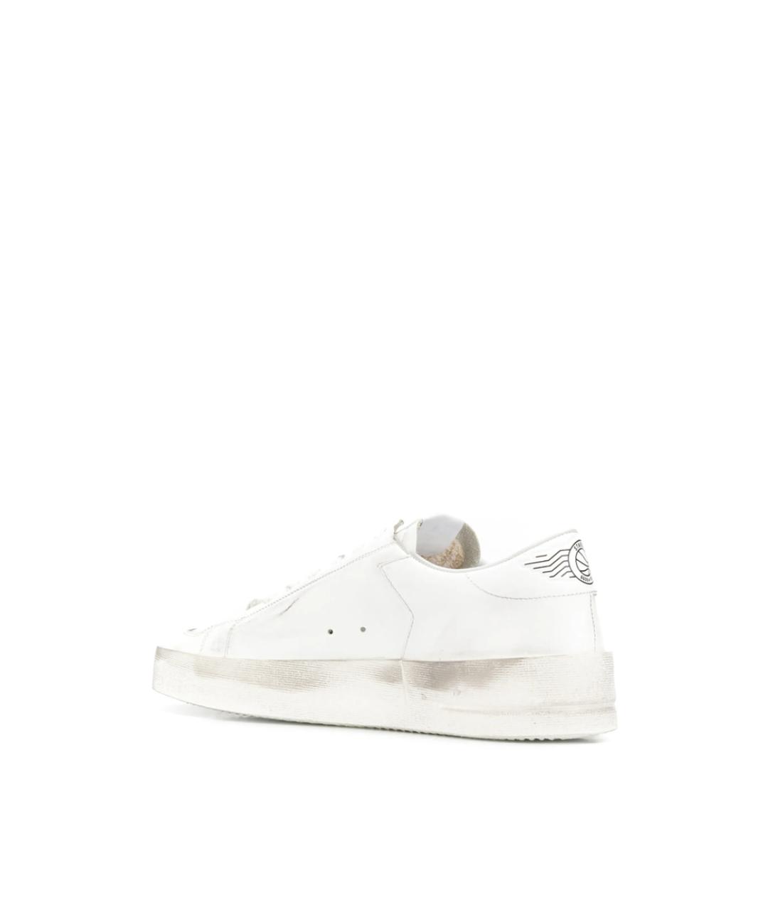 GOLDEN GOOSE Белые кожаные низкие кроссовки / кеды, фото 3