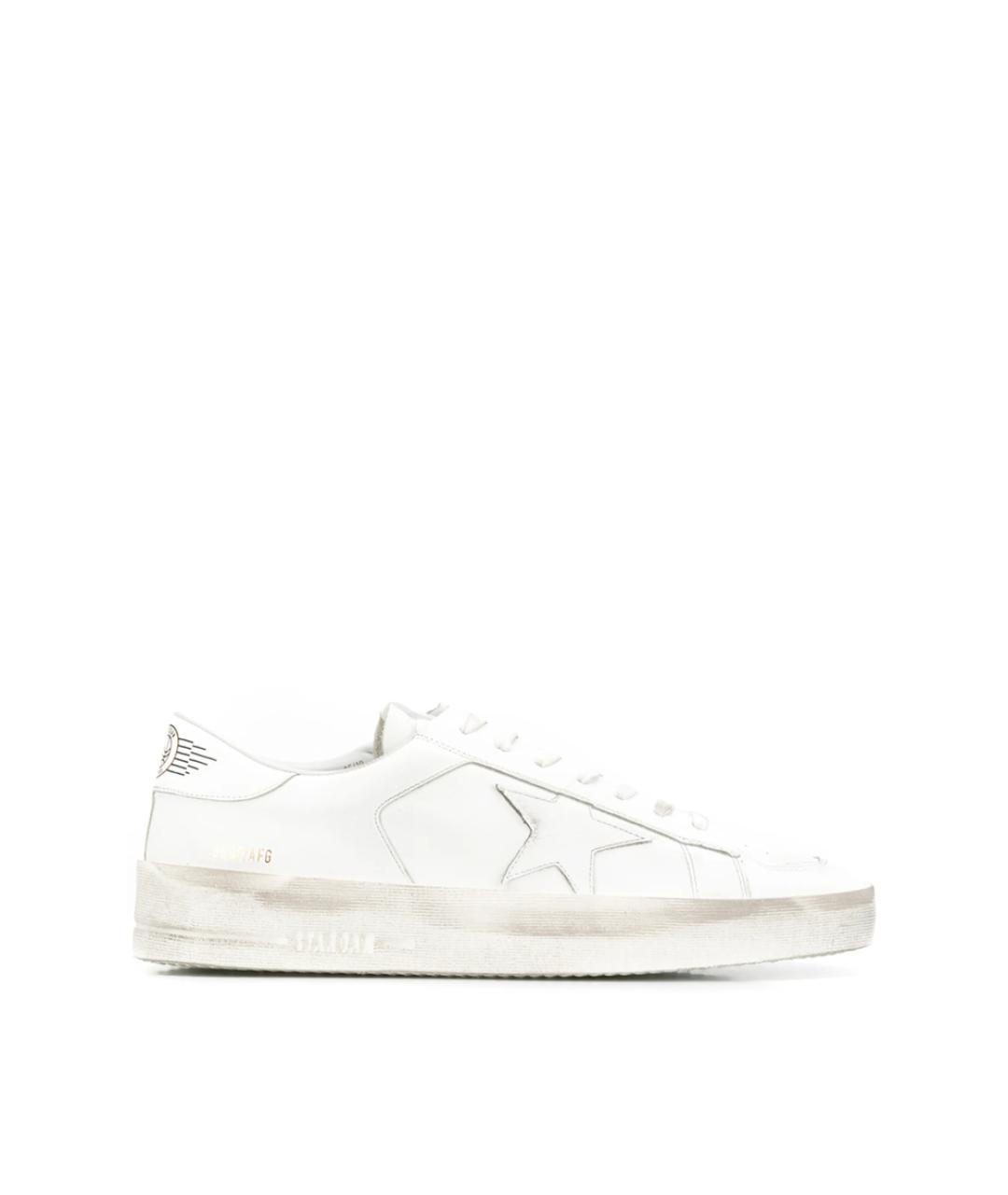 GOLDEN GOOSE Белые кожаные низкие кроссовки / кеды, фото 1