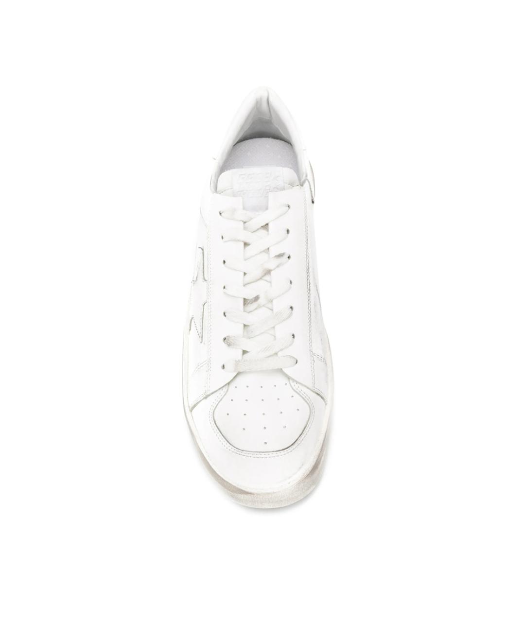 GOLDEN GOOSE Белые кожаные низкие кроссовки / кеды, фото 4