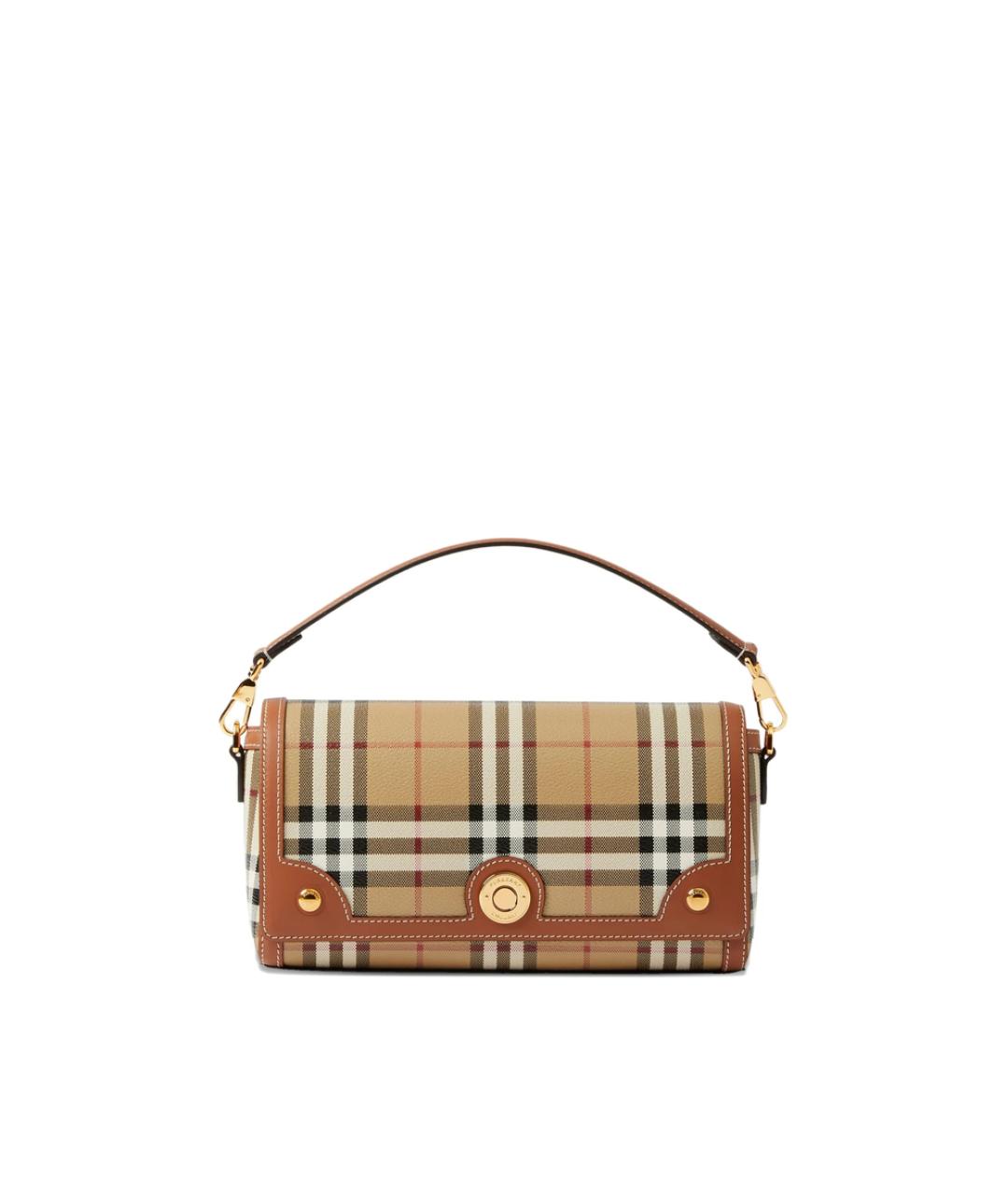 BURBERRY Коричневая синтетическая сумка с короткими ручками, фото 1