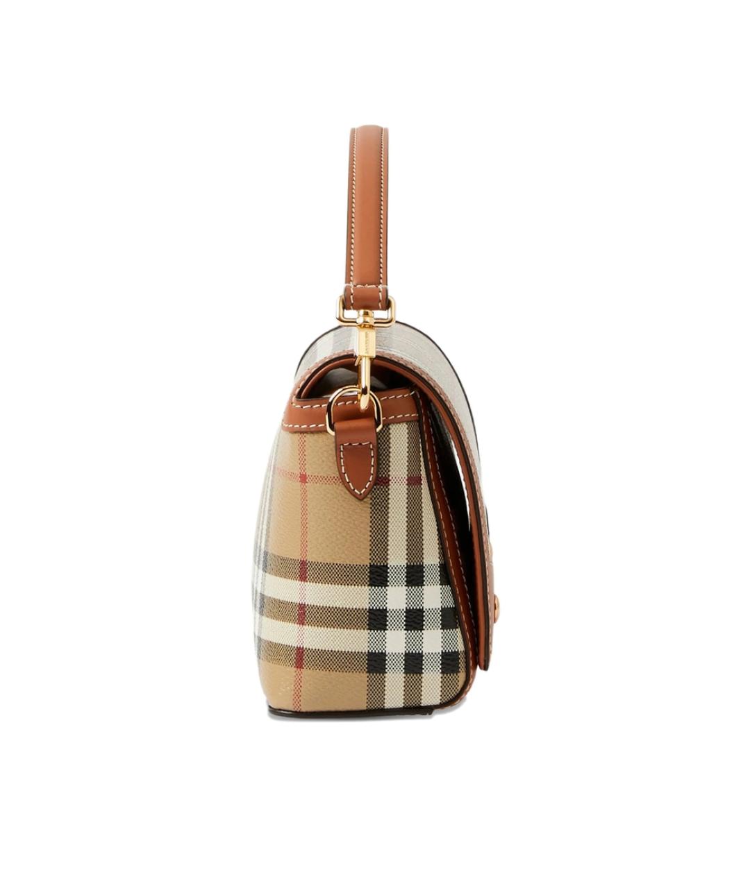 BURBERRY Коричневая синтетическая сумка с короткими ручками, фото 6