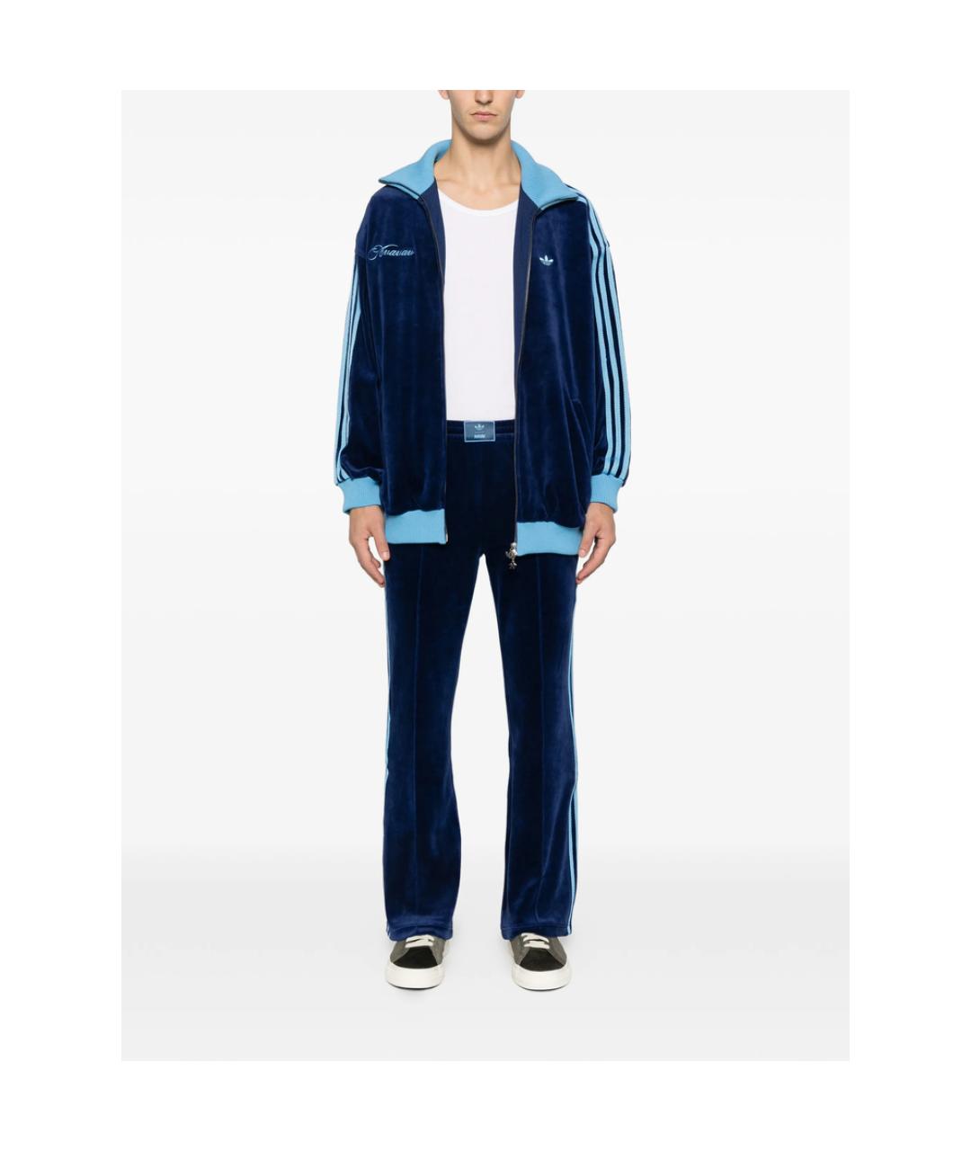 ADIDAS Синие бархатные повседневные брюки, фото 3