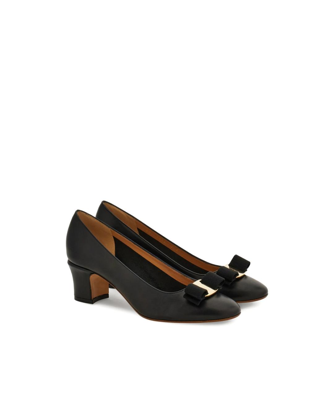 FERRAGAMO Черные кожаные туфли, фото 3