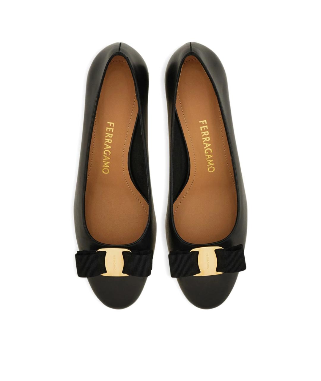 FERRAGAMO Черные кожаные туфли, фото 4