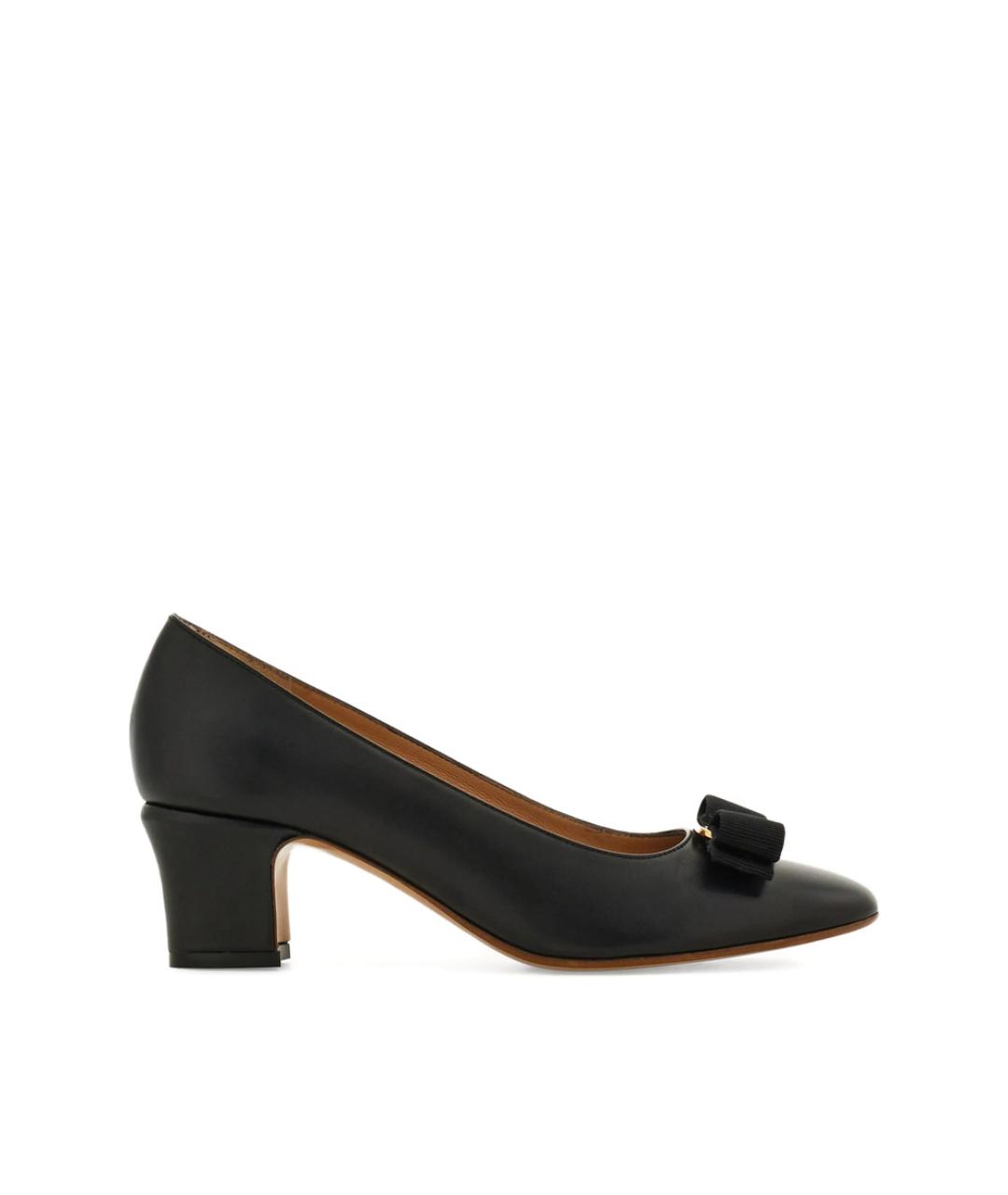 FERRAGAMO Черные кожаные туфли, фото 1