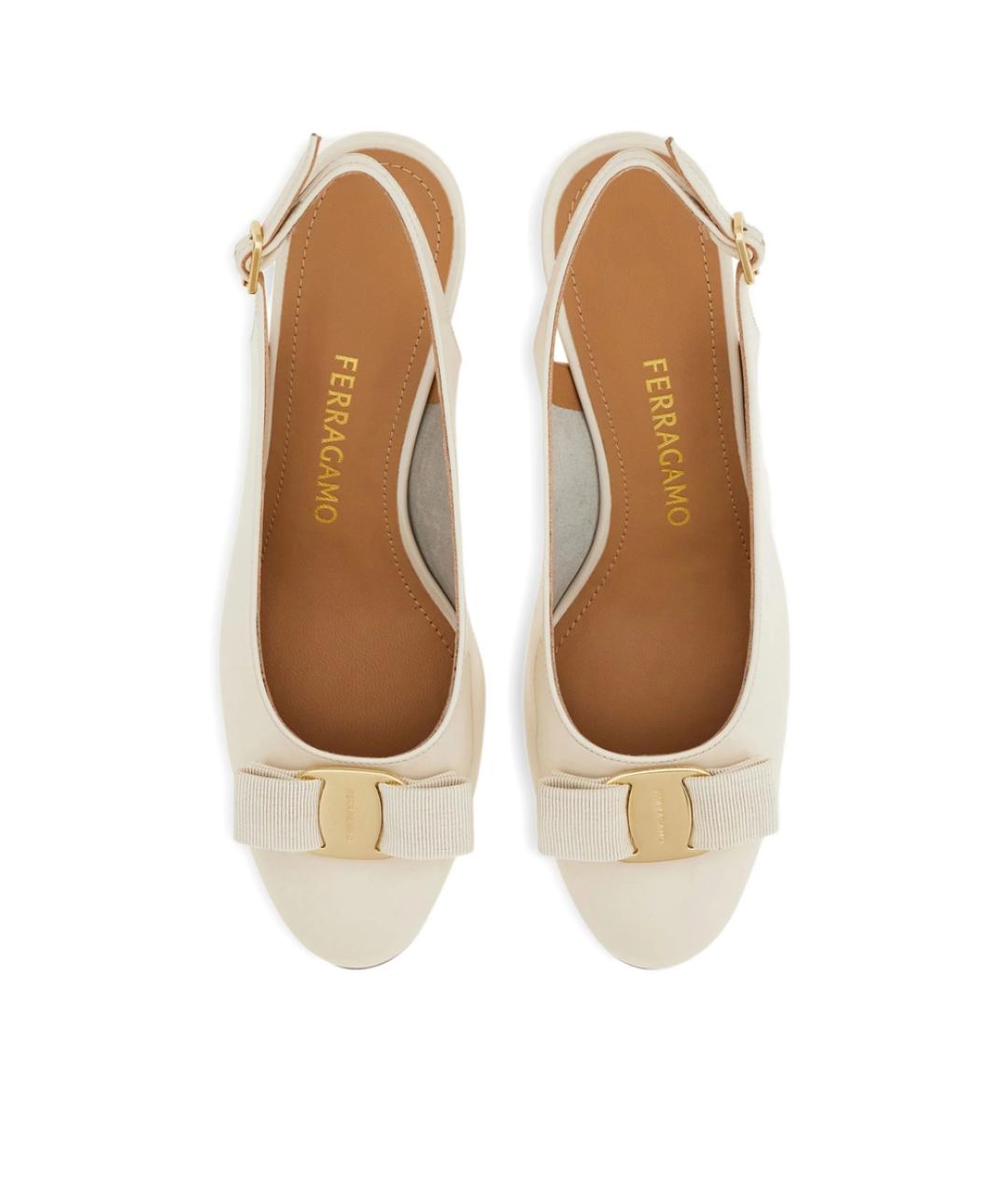 FERRAGAMO Бежевые кожаные туфли, фото 2