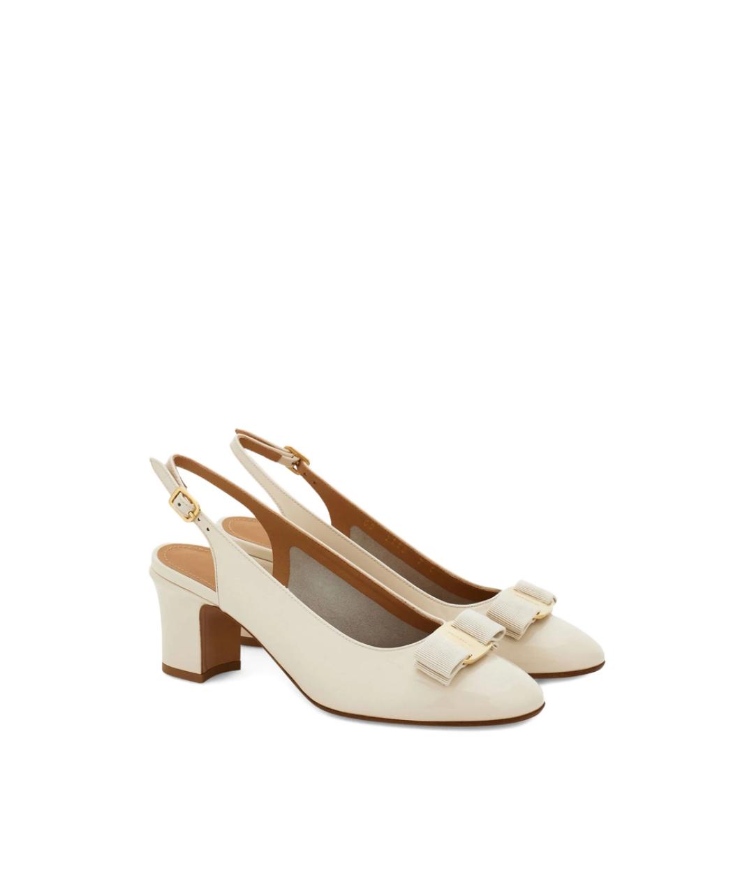 FERRAGAMO Бежевые кожаные туфли, фото 3