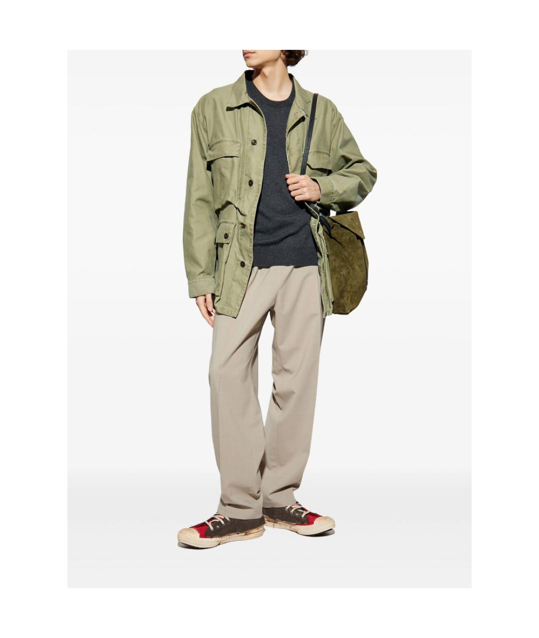 MM6 MAISON MARGIELA Бежевые полиэстеровые повседневные брюки, фото 3