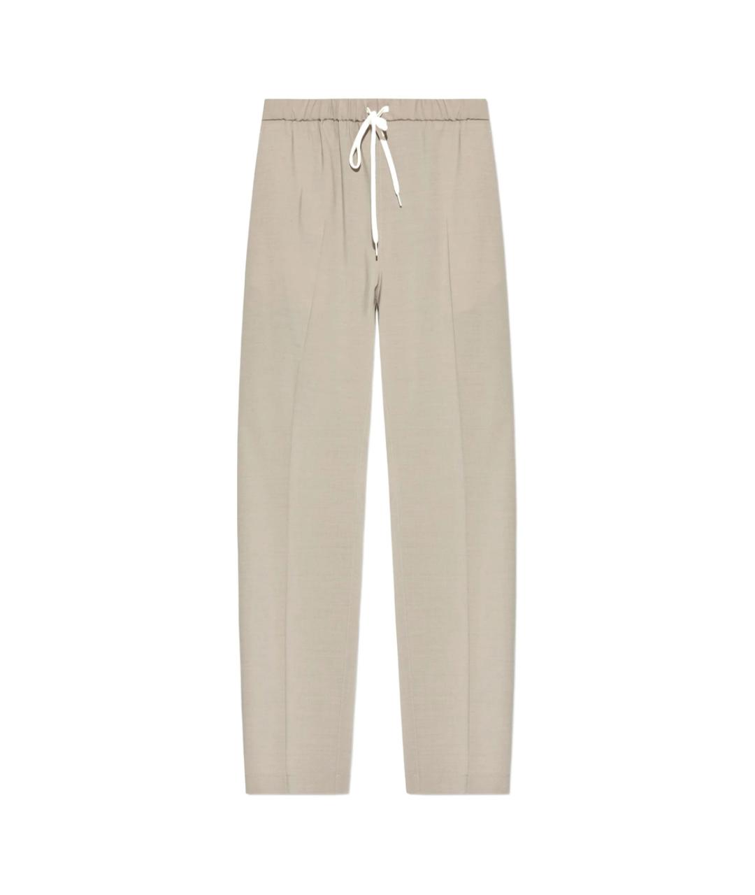 MM6 MAISON MARGIELA Бежевые полиэстеровые повседневные брюки, фото 1